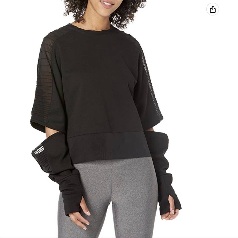 Alo Yoga Mesh Sleeve Oversized Pullover Black M